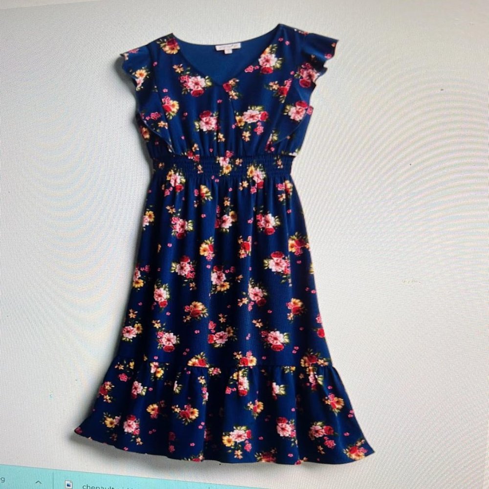Navy Colored Sherila Smocked Maxi Dress from CHENAULT GIRL on STITCHFIX